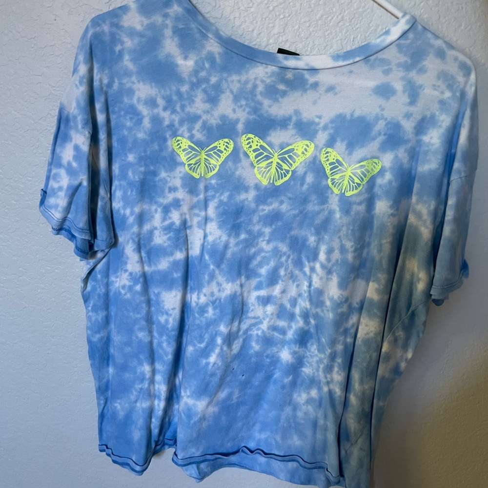 Oversized Blue Tie Dye Shirt